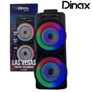 PARLANTE BT DINAX LAS VEGAS 59cm alto X 25cm ancho (DOBLE BOCINA) x8" / Con Microfono / 1200W