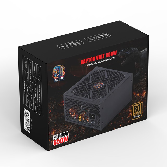 FUENTE RAPTOR VOLT 650W 80 PLUS BRONZE (7190)