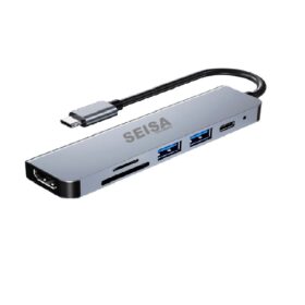 ADAPTADOR HUB 6 EN 1 TIPO-C A HDMI+SD / TF+USB2.0+USB3.0+PD BYL-2010