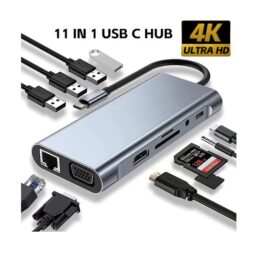 HUB USB-C 11 EN 1 EN 1. 3XUSB 2.0 / 1XUSB 3.0 / 1XUSB-C / 1XVGA -1XHDMI 4K / 1XJACK 3,5MM / 1XRJ45 GB / 1X MICRO SD - BYL-2003