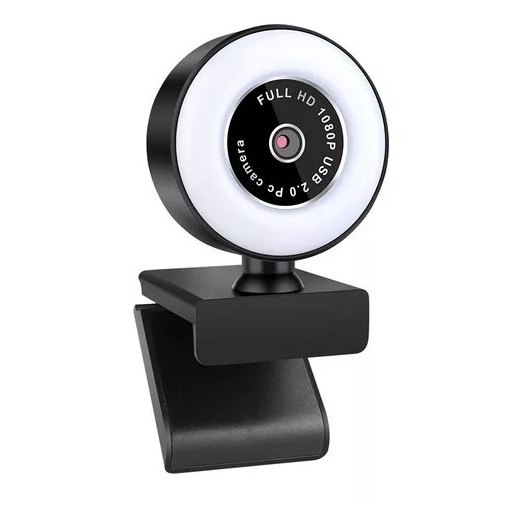 CAMARA WEB 1080P CON MICROFONO USB Y LUZ C008