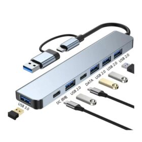 ADAPTADOR HUB TIPOC 7 EN 1 USB A USB 3.0 X 1+ USB X 4 + USB-C X 2/ CQT-2303