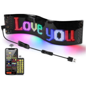 CARTEL 120X595 MM LED FLEXIBLE PROGRAMABLE APP / INCLUYE CONTROL REMOTO / 5V 2A / LED MATRIX PANEL