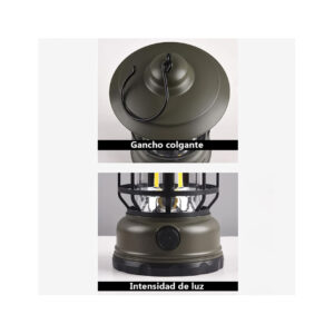 LAMPARA FAROL DE CAMPING LED RECARGABLE LUZ NEUTRA CON LLAVE DE REGULACION K-20