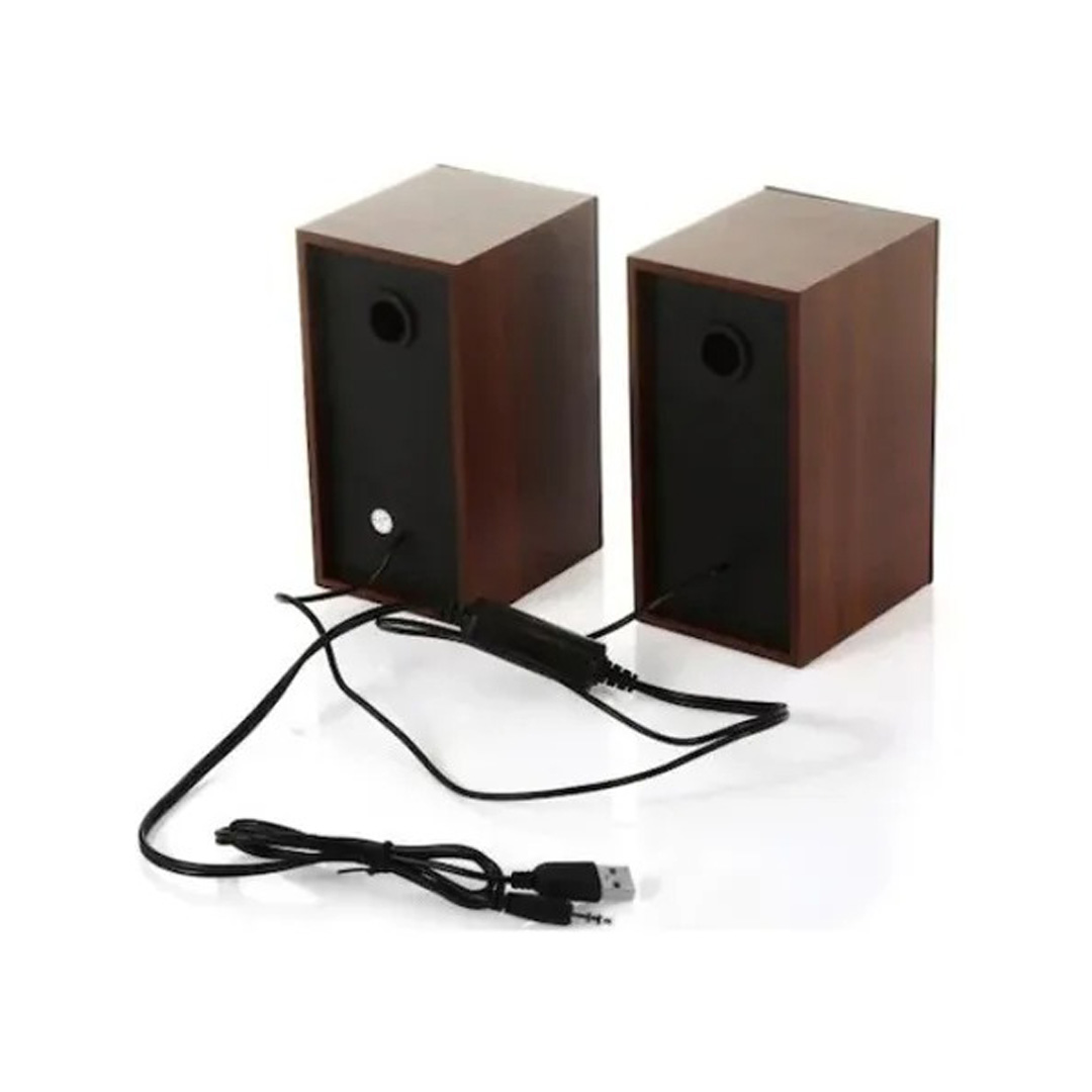PARLANTES JITENG JT047 NEGRO MADERA 3 WATTS AUDIO 3.5 MM USB