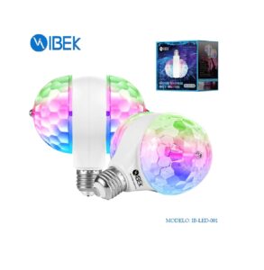 LÁMPARA FOCO DOBLE GIRATORIO BOLICHERO RGB IBEK IB-LED-001