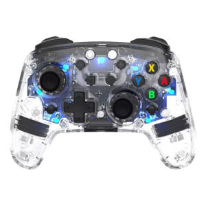 JOYSTICK INALAMBRICO COMPATIBLE NINTENDO SWITCH / ANDROID / PC / BLUETOOTH / IOS HS-SW567 TRANSPARENTE
