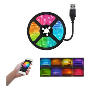 TIRA LED USB RGB 5M TV PC BLUETOOTH CONTROL CELULAR 16 COLORS