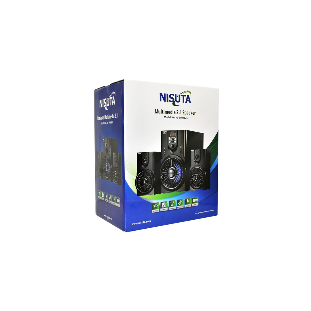 NISUTA Parlante multimedia 2.1 con FM, Bluetooth, MP3 y luces - Image 2