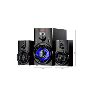NISUTA Parlante multimedia  2.1 con FM, Bluetooth, MP3 y luces