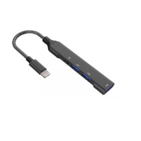 ADAPTADOR HUB IPHONE CON 3 PUERTOS USB Y 1 PUERTO DE IPHONE SX-38