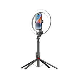 TRIPODE DE 2.3MTS CON ARO LED 10" INTEGRADO Y SOPORTE PARA CELULAR