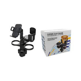 SOPORTE DE AUTO PARA 2 VASOS Y CELULAR CON BANDEJA - HX-ZJ6108