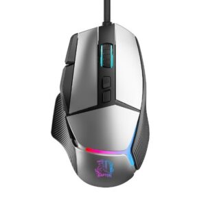 Mouse Gamer Con Cable Raptor Storm Grip 9 botones 8000dpi Retroiluminado - Gris - (2177)