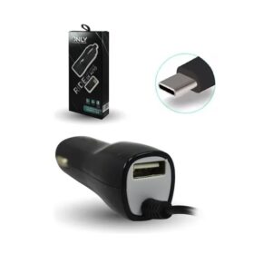 CARGADOR DE AUTO 12V 3.1A RIDE CON CABLE TIPO C Y 1 SALIDA - ONLY
