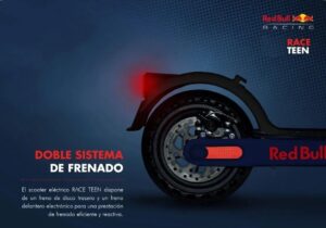 MONOPATIN ELECTRICO 10 PULGADAS RED BULL SCOOTER PLEGABLE 7.5AH