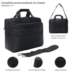 PORTAFOLIO PORTANOTEBOOK WANDERLUST 2 COMPARTIMENTOS CORREA DESMONTABLE INTERIOR FORRADO CON BOLSILLO / 38473