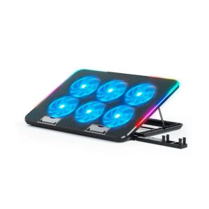 COOLER PARA NOTEBOOK CON 6 VENTILADORE CON LUCES +2 USB / DN-H639