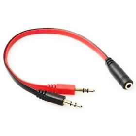 CABLE ADAPTADOR DE 1 PLUG HEMBRA A 2 PLUG MACHO 3.5MM PC