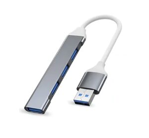 HUB DE 4 PUERTOS USB - CABLE USB (A) MODV-0011 / 1100A - PLATEADO
