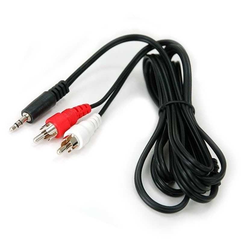 CABLE MINIPLUG 3.5 MACHO A 2 RCA MACHOS 3MTS NOGANET AC-27