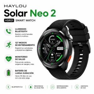 SMARTWATCH HAYLOU SOLAR NEO 2 (HSR01) - NEGRO