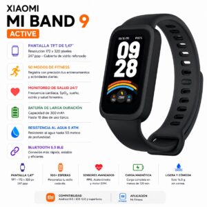SMARTWATCH MI BAND 9 ACTIVE - NEGRO