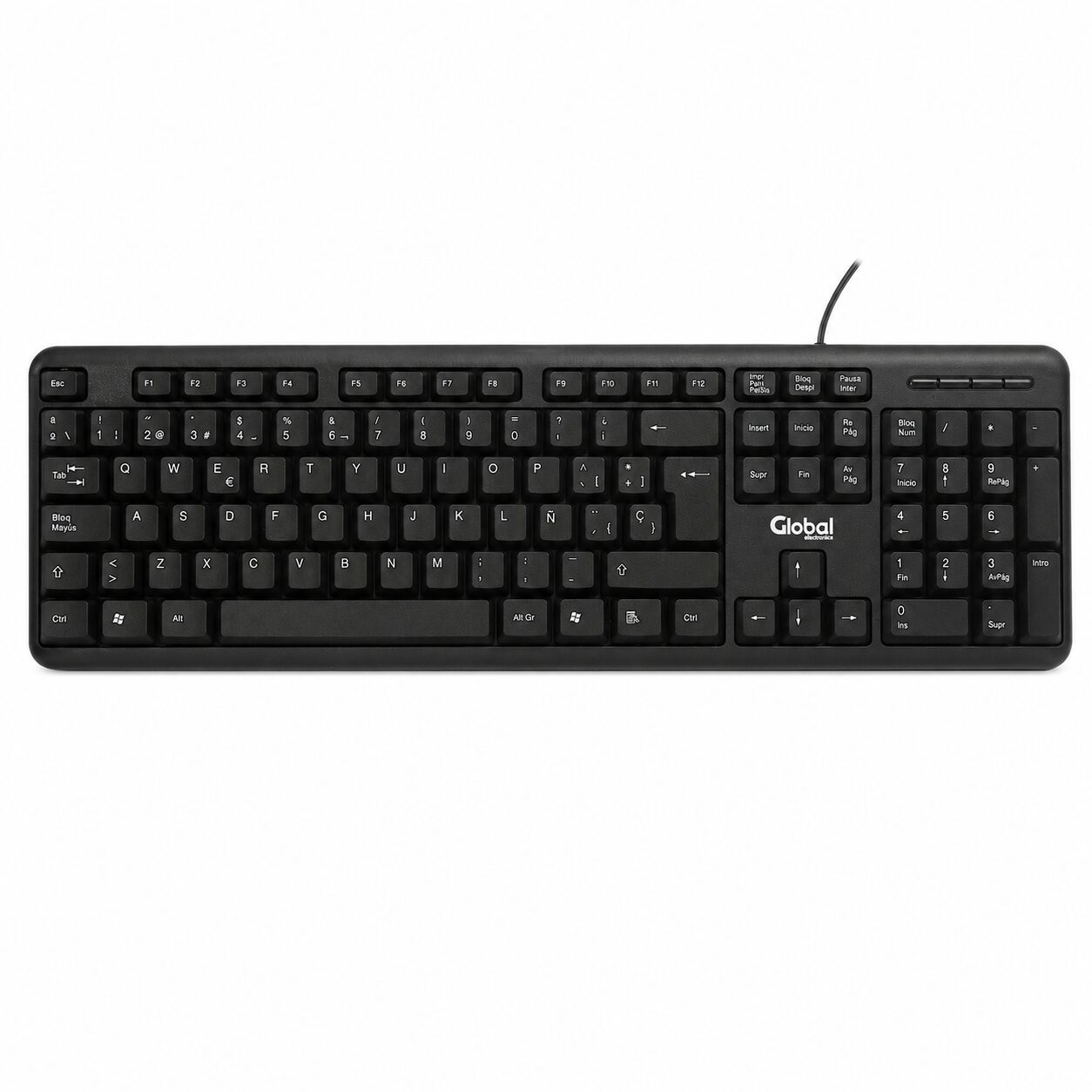 TECLADO DE OFICINA CON CABLE GLOBAL / K103BKUSB