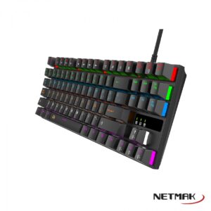 TECLADO MECANICO RETROILUMINADO 80% NETMAK - NEGRO / NM-SKILL