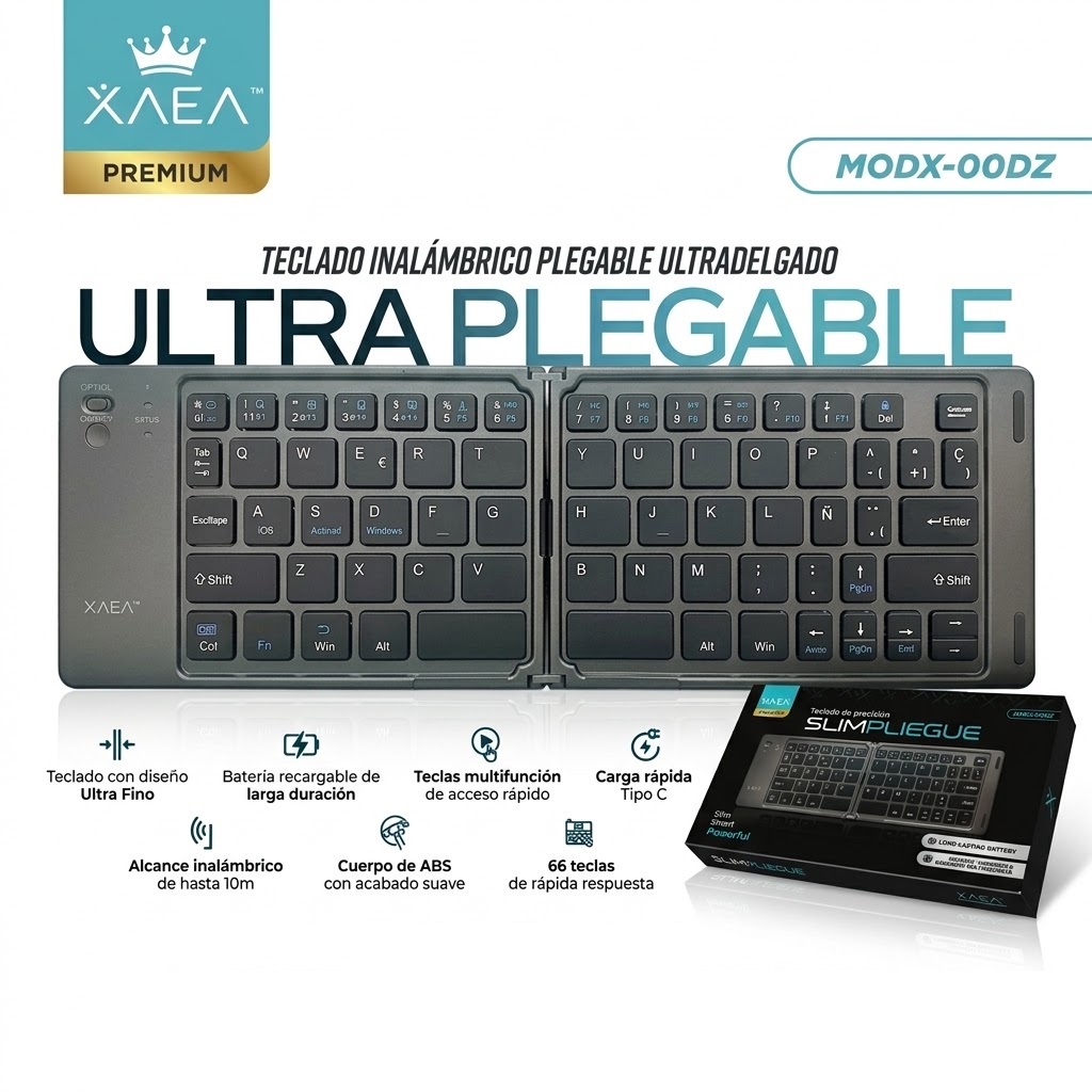 TECLADO ULTRAFINO PLEGABLE Y RECARGABLE SLIMFOLD MODX-00DZ - XAEA - NEGRO - Image 2