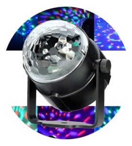 MINI BOLA LED RGB LED PARTY LIGHT ENCHUFE A 220V L-12