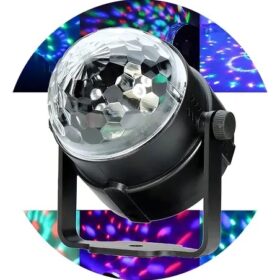 MINI BOLA LED RGB LED PARTY LIGHT ENCHUFE A 220V L-12