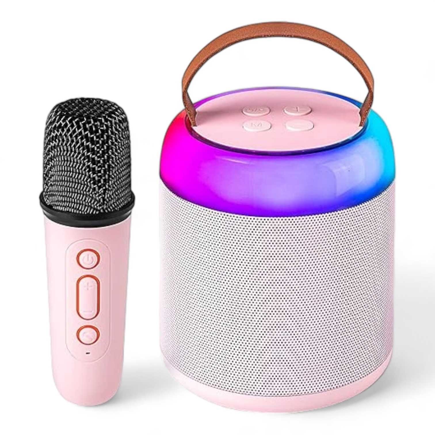 PARLANTE BT CON MICROFONO KARAOKE LUZ RGB ESTILO MEGAFONO SQ-K10