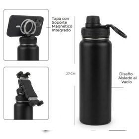 BOTELLA TERMICA 700 ML CON SOPORTE MAGNETICO GYM (MELECH-783)
