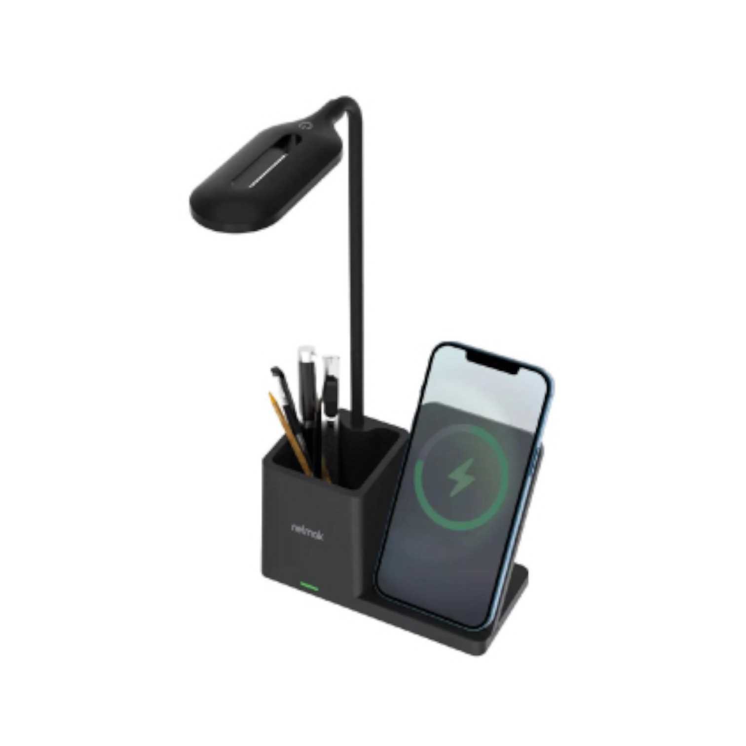 LAMPARA LED CARGA INALAMBRICA 15W CON SOPORTE CELULAR NETMAK NM-CL15