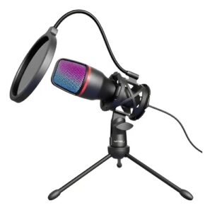 MICROFONO RGB STREAMING USB CON TRIPODE NETMAK NM-MS786