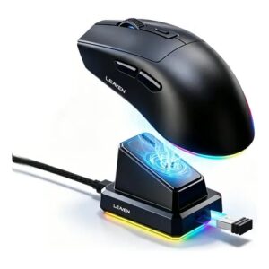 MOUSE GAMER 2.4G BT USB INALAMBRICO RECARGABLE CON BASE DE CARGA NM-GM62