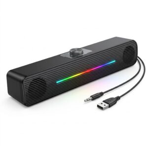 PARLANTE PC - TV CABLEADO CON LUZ RGB  (E-1407)