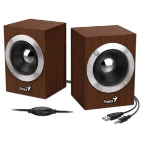 PARLANTE PC GENIUS HF280 6W RMS CON ACABADO MADERA (SPHF280)