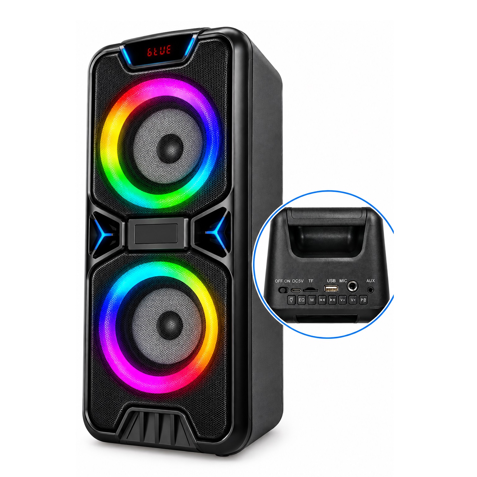 PARLANTE BLUETOOTH RGB LED LIGHTS 3000 MAH FUNCION KARAOKE NM-N55